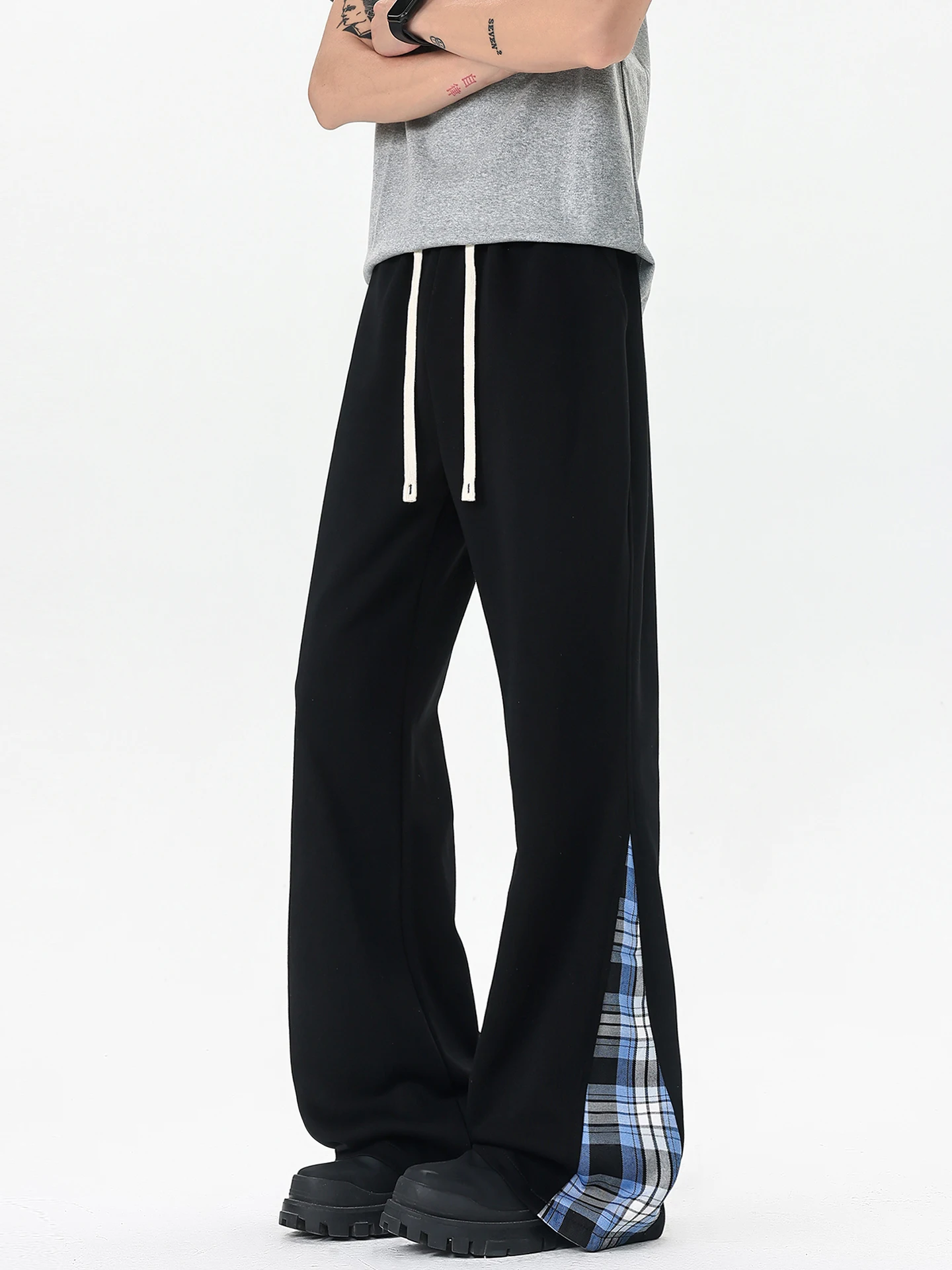 Calças Casuais de Verão com Estampa Xadrez, Soltas e Finas, Jeans de Perna Reta para Homens e Mulheres, Confortáveis e Respir...