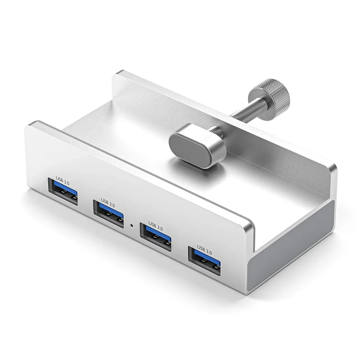 T88C Aluminium USB 3.0 Hub Clamp 4-Port USB Splitter 4.92 Kaki Kabel Data USB Desktop USB Hub Tanpa Adaptor Daya