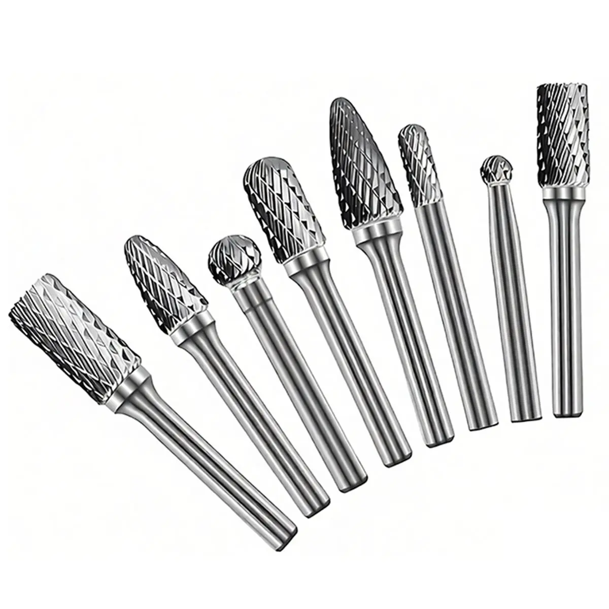 2026 New 8-Piece Rotary Burr Set,Shank Double Cut Die Grinder Bits for Metal Grinding Polishing Deburring