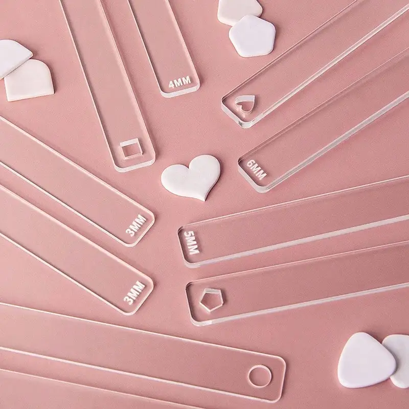 Acrylic Clay Thickness Guide Strips For Polymer Mudboard Adjustable Depth DIY pottery ceramic Fixing Thicknesses supplies Tools