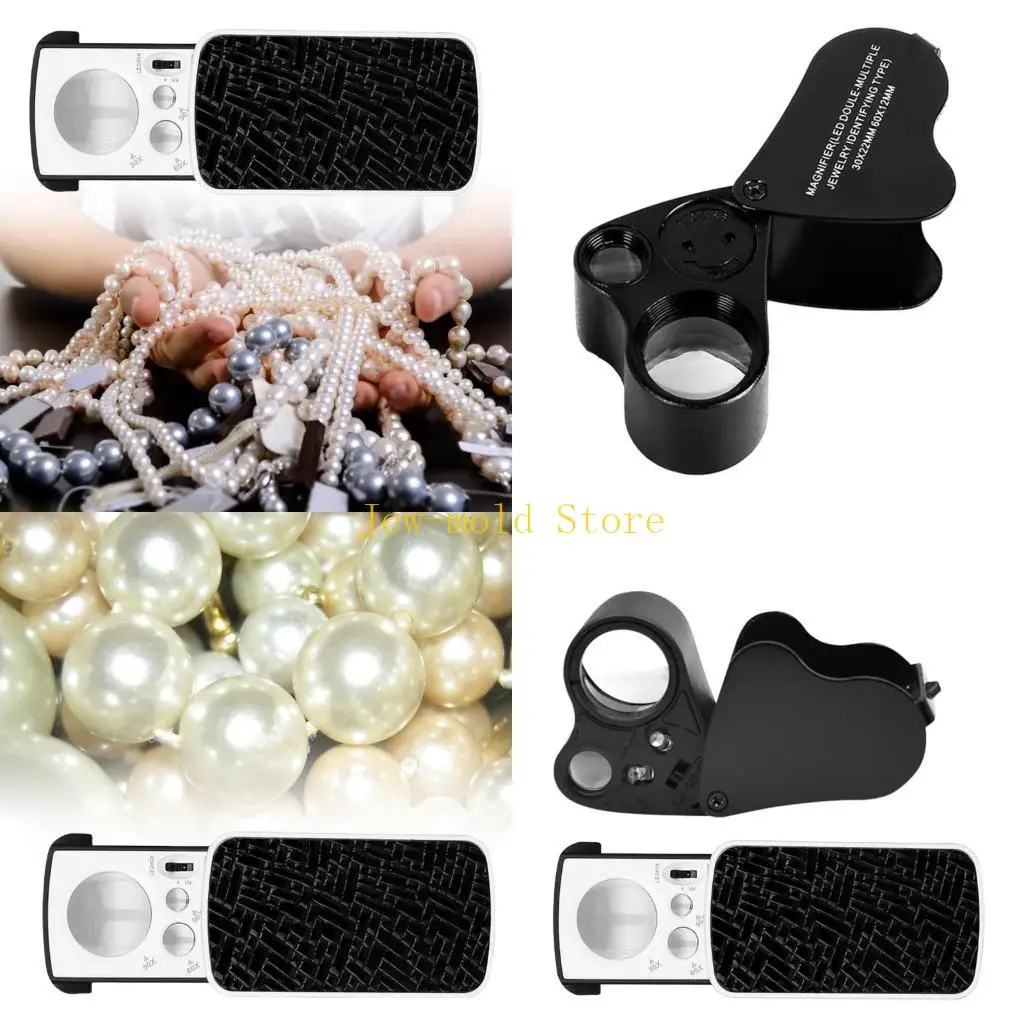 

C71B 2 шт. портативный набор увеличительных инструментов для ювелирных изделий профессиональная лупа для проверки драгоценных