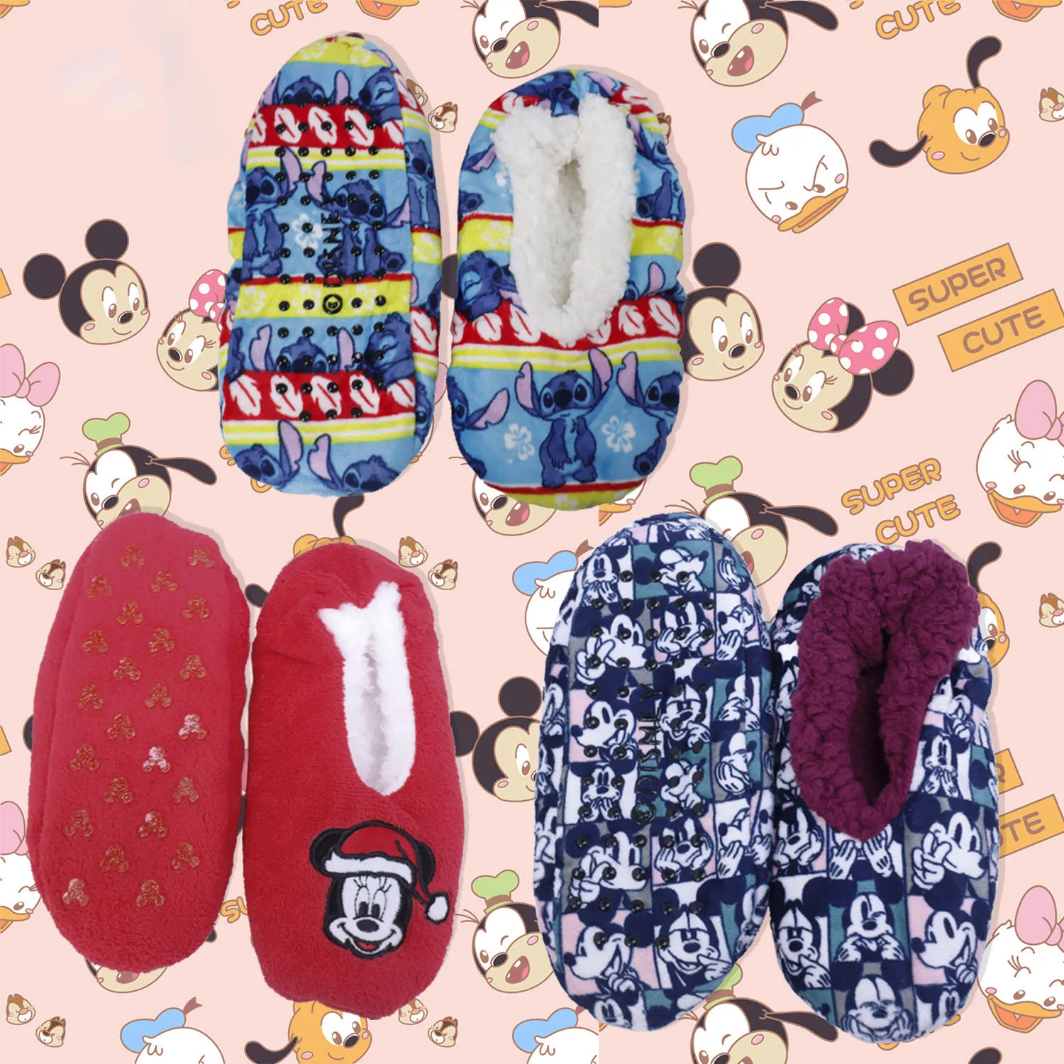 1pc Stitch Mickey cartoon printing floor socks, fashion non-slip home socks