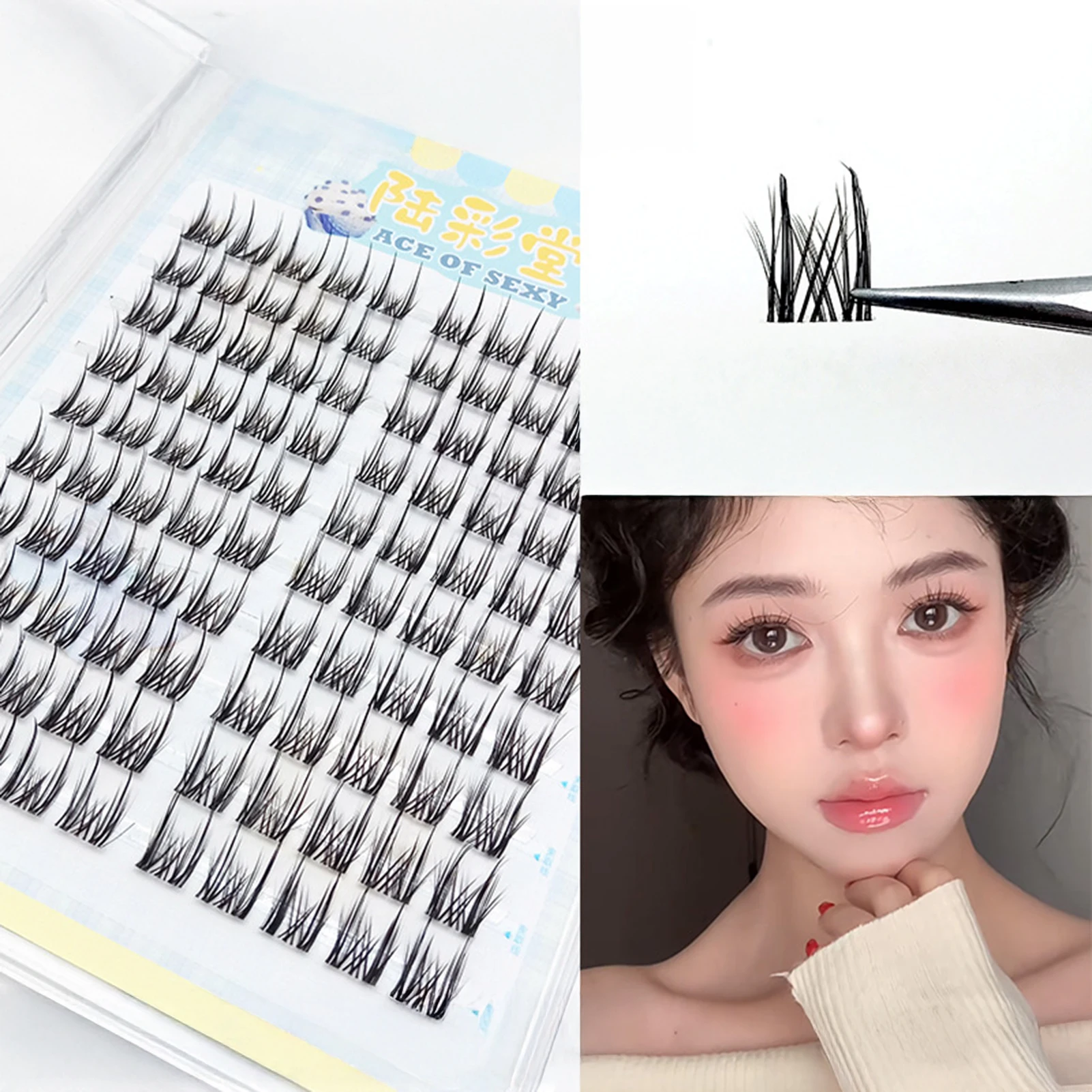 10 Rows Mix Length Wispy Lash Extension DIY Reusable Strip Lashes Korean Makeup Individual Lashes