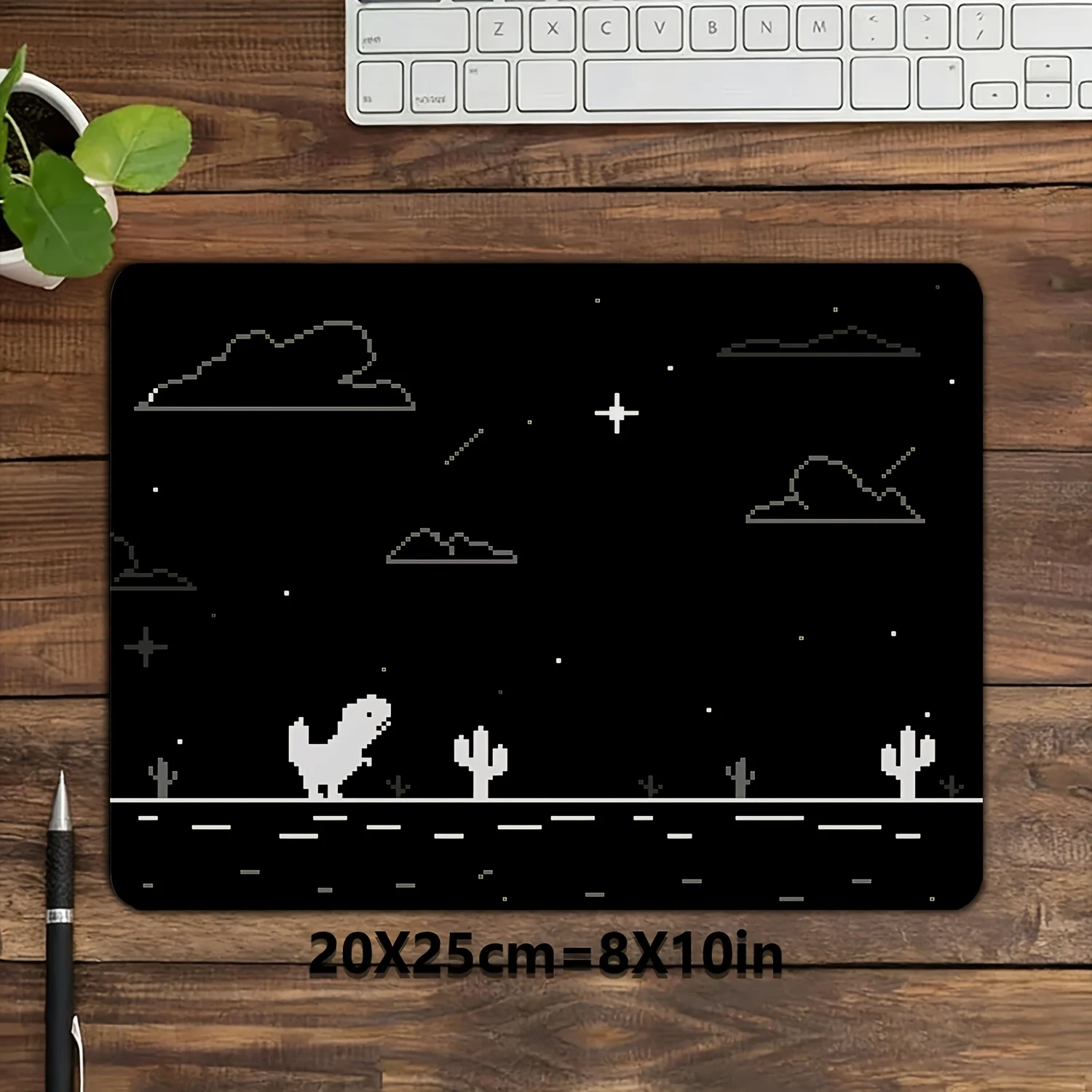 Black Pixel Desert Dino Gaming Mats Desk Pad Small Mouse Pad Rubber Anti-Slip Edge Locking Laptop Office Mat PC Accessories