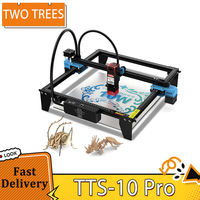 TWO TREES TTS-10 Pro 10W Laser Engraver, 32-bit Mainboard, LD+FAC+C-Lens 0.08*0.08mm Compressed Spot, 0.1mm Precision, 300*300mm
