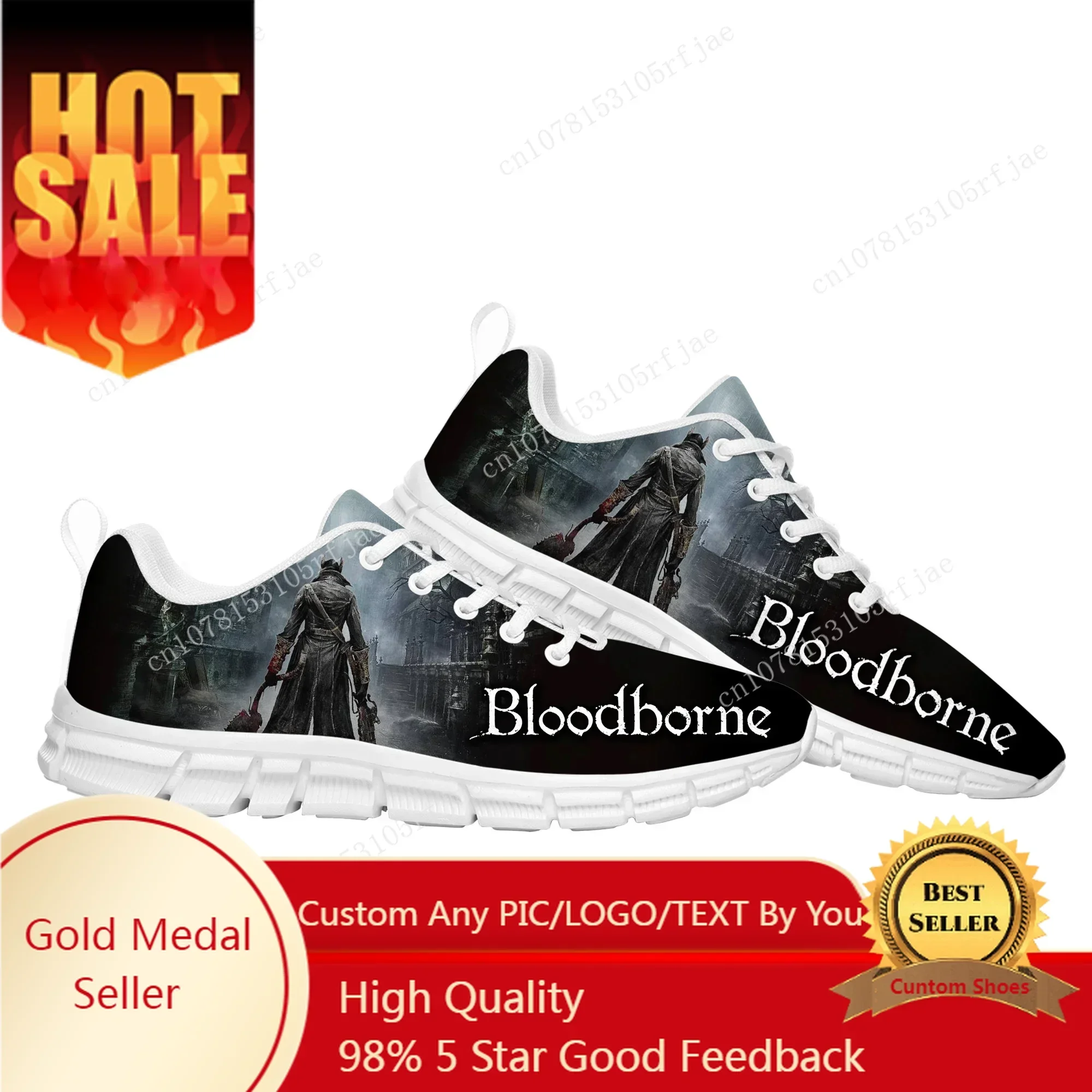 Bloodborne Sports Custom Shoes Cartoon Game Mens Womens  Fashion Sneaker Tailor Made Couple Built Shoes