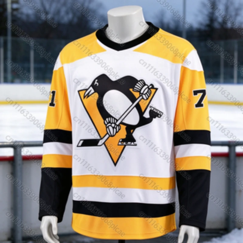 Hockey Fans Pittsburgh Penguins Mario Lemieux # 66 3D Printing Technology Autumn Retro Fashion Casual Top Family Matching