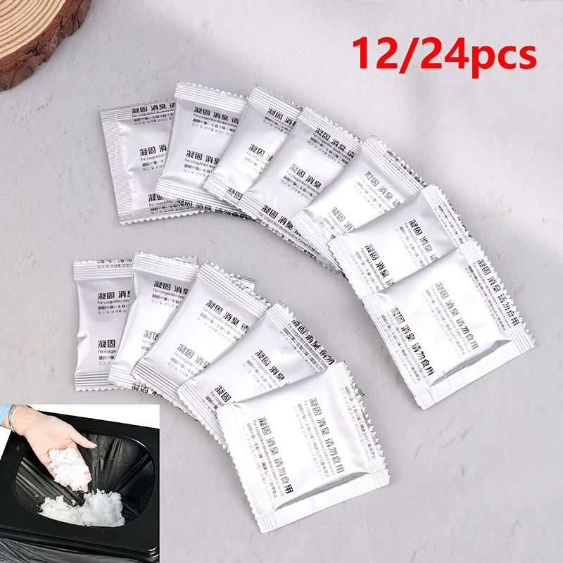 12/24 قطعة مرحاض التخييم للمرحاض المحمول التخييم المرحاض المواد الكيميائية السائل النفايات جل إزالة الروائح الكريهة مسحوق ايكو ماصة هلام