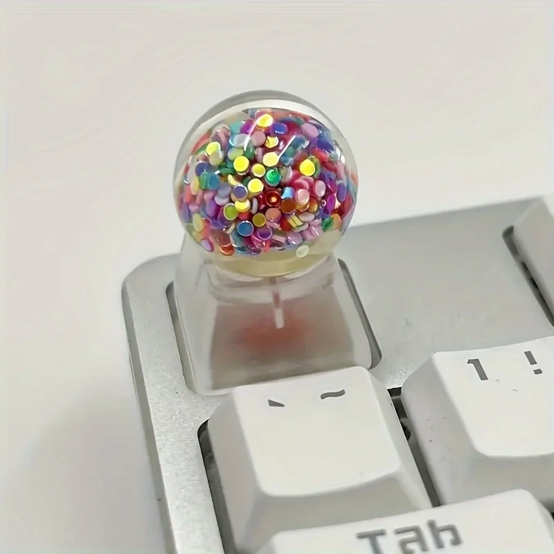 1pc Transparent Round Keycap for Mechanical Keyboard, Handmade Acrylic Artisan Keycap for   Desktop Accessories