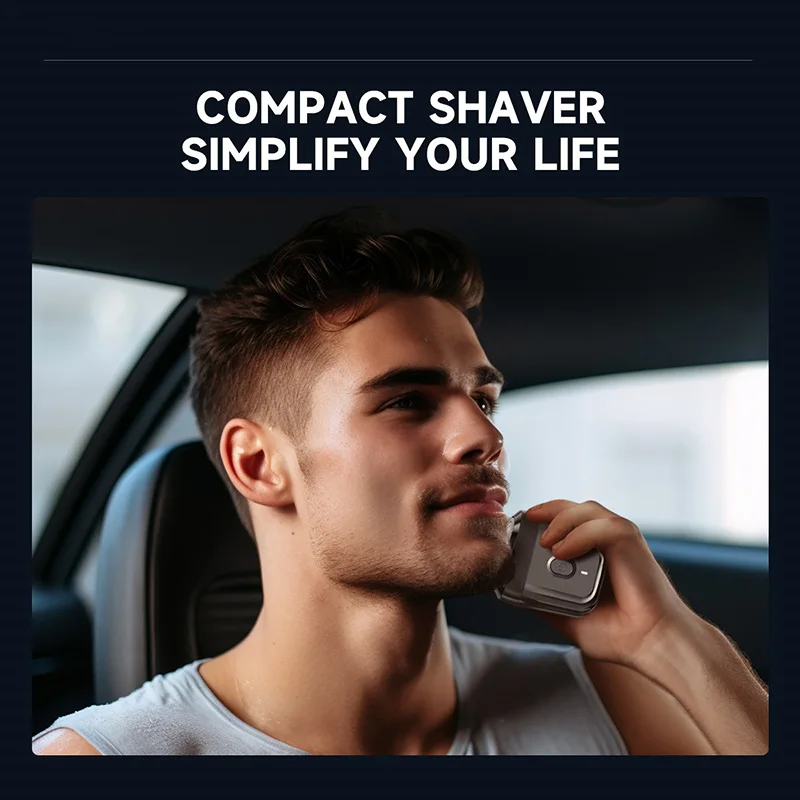 Pocket Electric Shaver Mini 6 Washable Rotating Double Blade Razor Portable USB Rechargeable Shaving Barber Trimmer Men