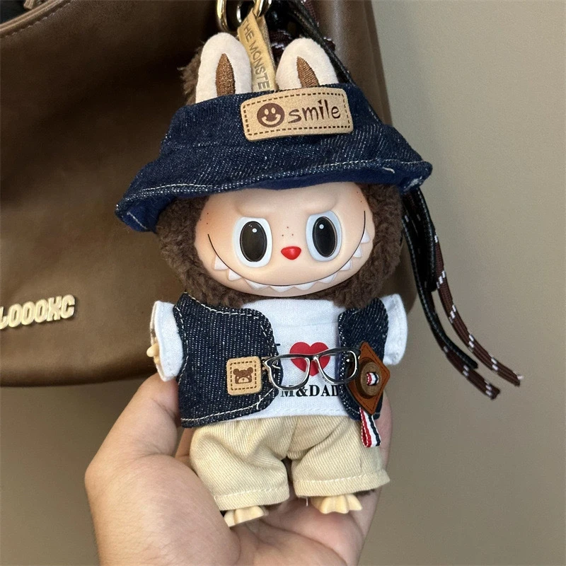 17cm Labubu Clothes Compatible 1st 2nd 3rd Generation Universal Outfits for Vinyl Plush Dolls Keychain Accessories