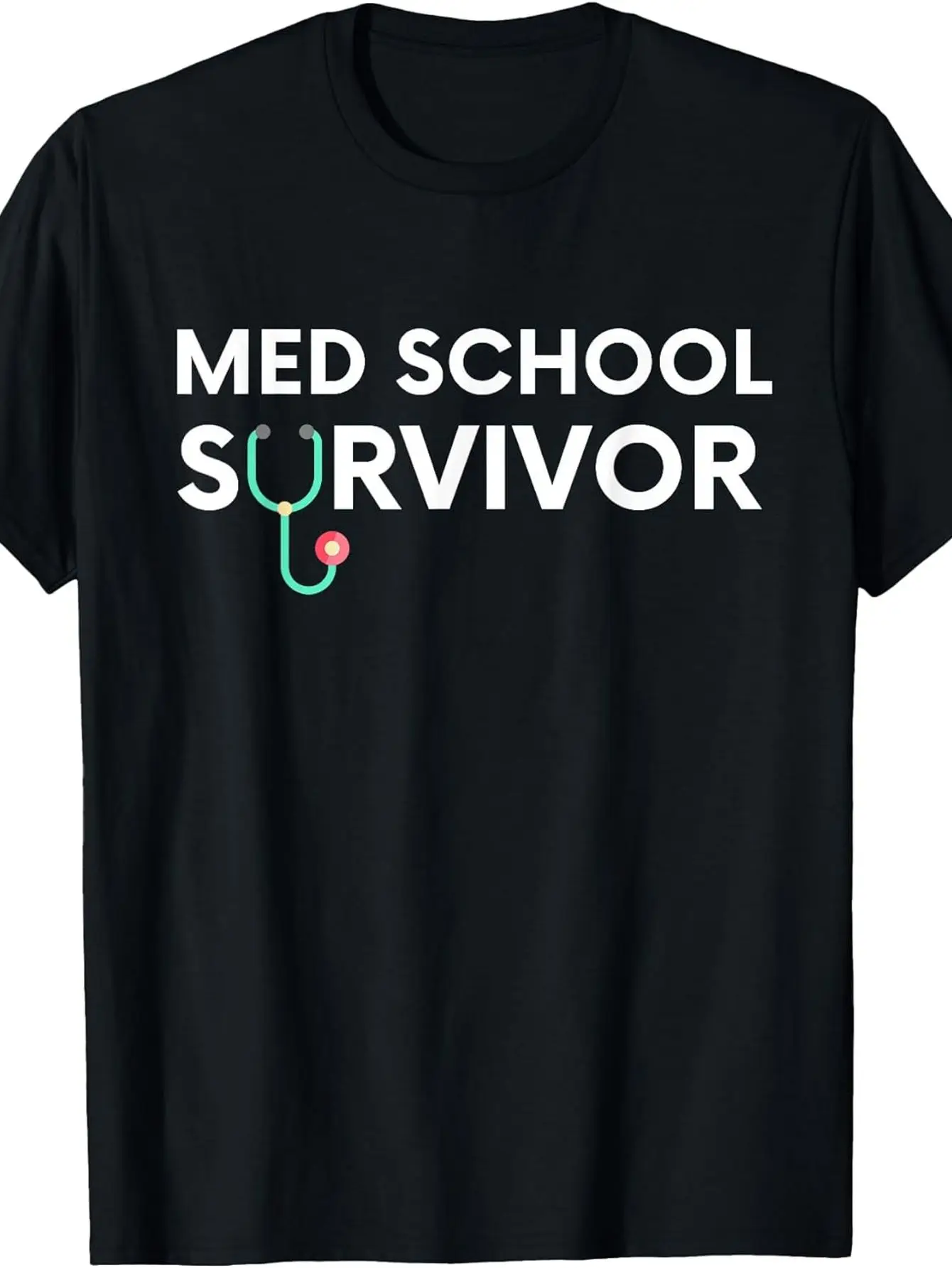 Men's Medical School Graduation Funny T-Shirt - Relaxed Fit , Doctor Apparel Gift with Round Neck  Medical Symbols,  for MD, DO Graduates