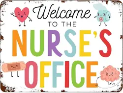 Welcome to The Nurse's Clinic Sign, School Health Office Poster Pediatric Clinic Decor, Health Room, School Nurse Gift Metal