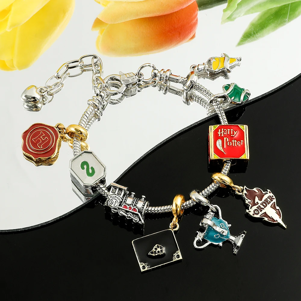 Movie-themed Slytherin House bracelet accessories, surprise magical bracelet charms view 3