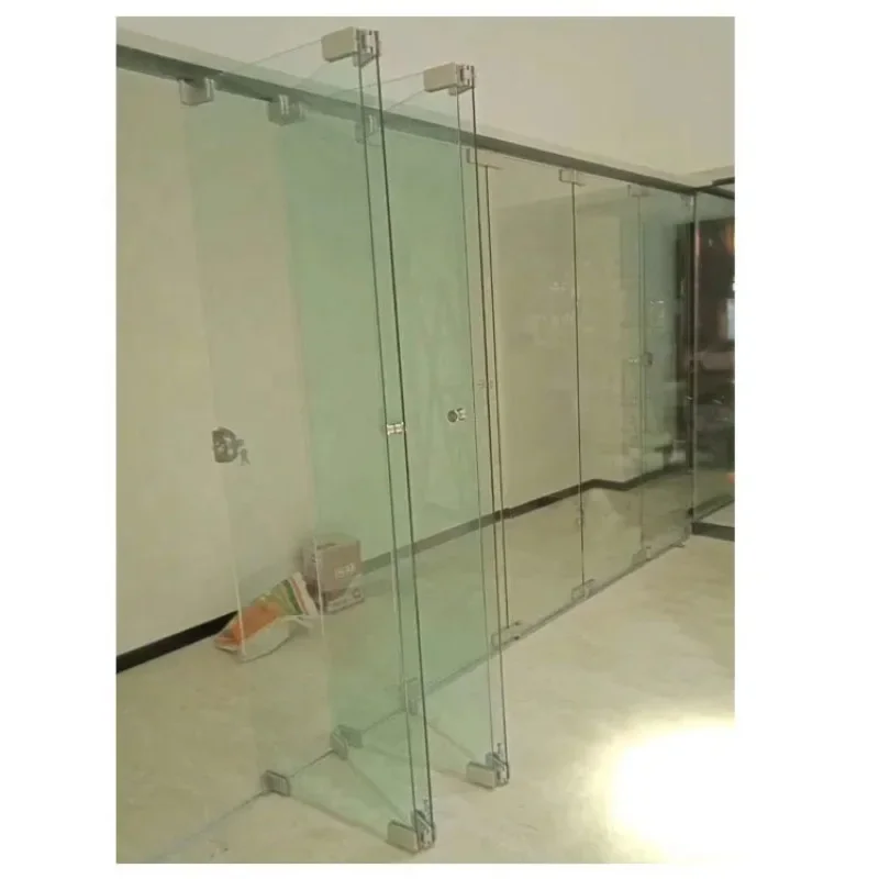 New stylish simple high-quality glass frameless folding door