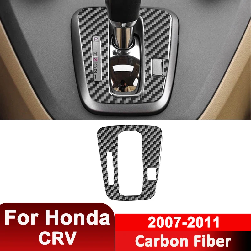 

For Honda CRV 2007-2011 Interior Accessories Carbon Fiber Car Center Gear Shitfer Knob Panel Trim Frame Decorative Sticker