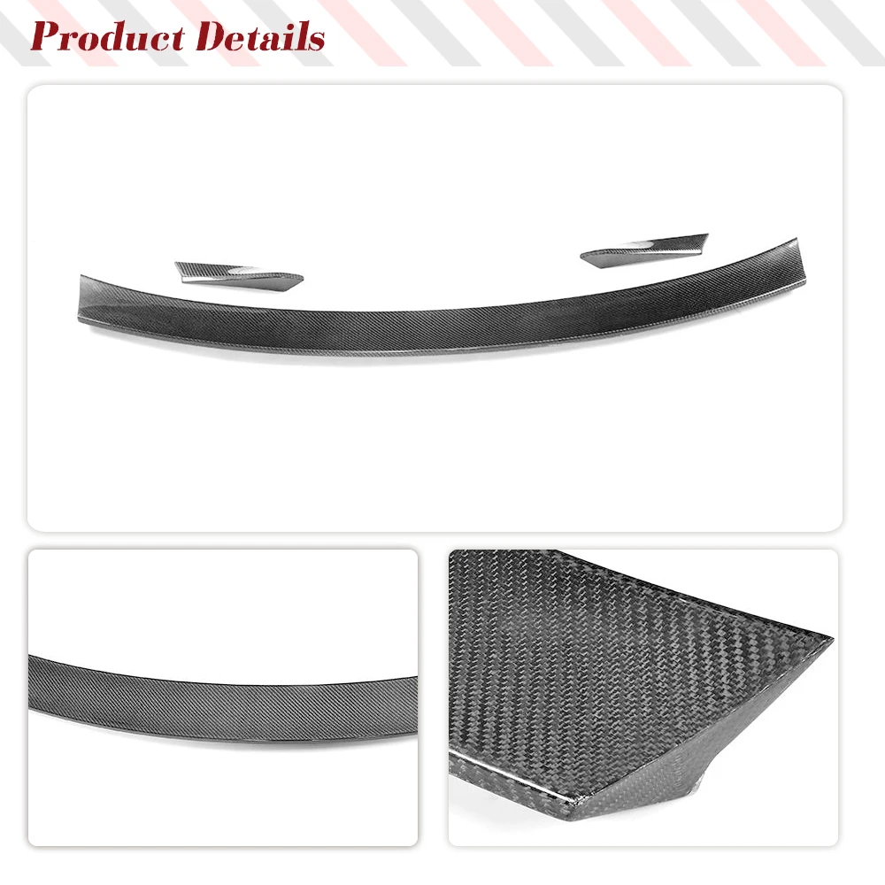 For Audi A5 Sline S5 B9 Sport 2017- 2019 Carbon Fiber Car Rear Racing Spoiler Car Rear Boot Wing Lip Body Kits 3pcs No for Base - view 5