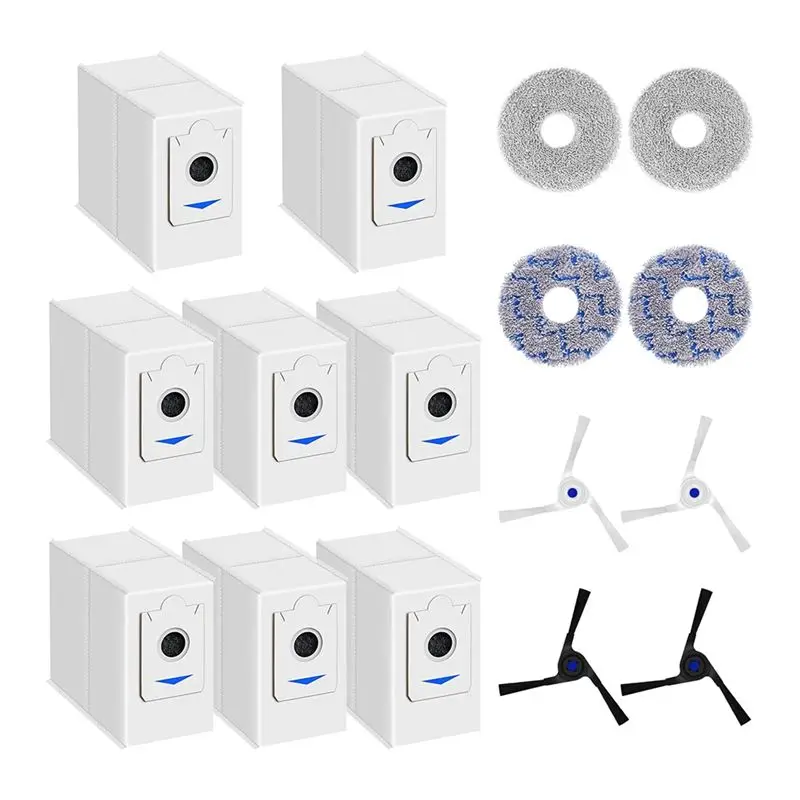 

Мешки для сбора пыли ABWR-Accessories для пылесосов Ecovacs Deebot X2 Omni/X2 Pro/X2, мешки для пылесосов, салфетки, боковые щетки