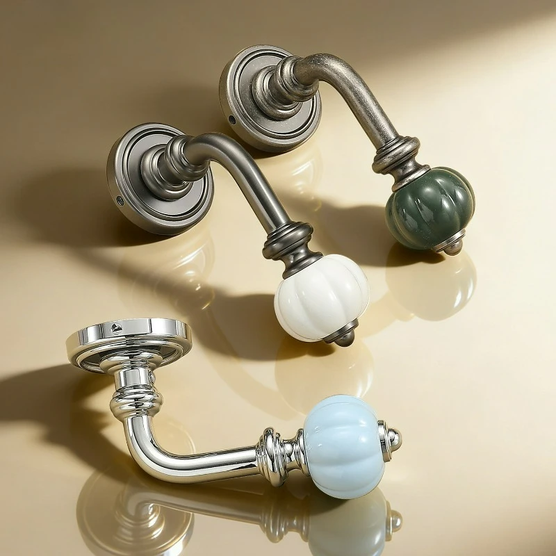 

Retro Style Household Bedroom Door Lock Antique Office Conference Room Universal Silent/magnetic Solid Wood Door Lock