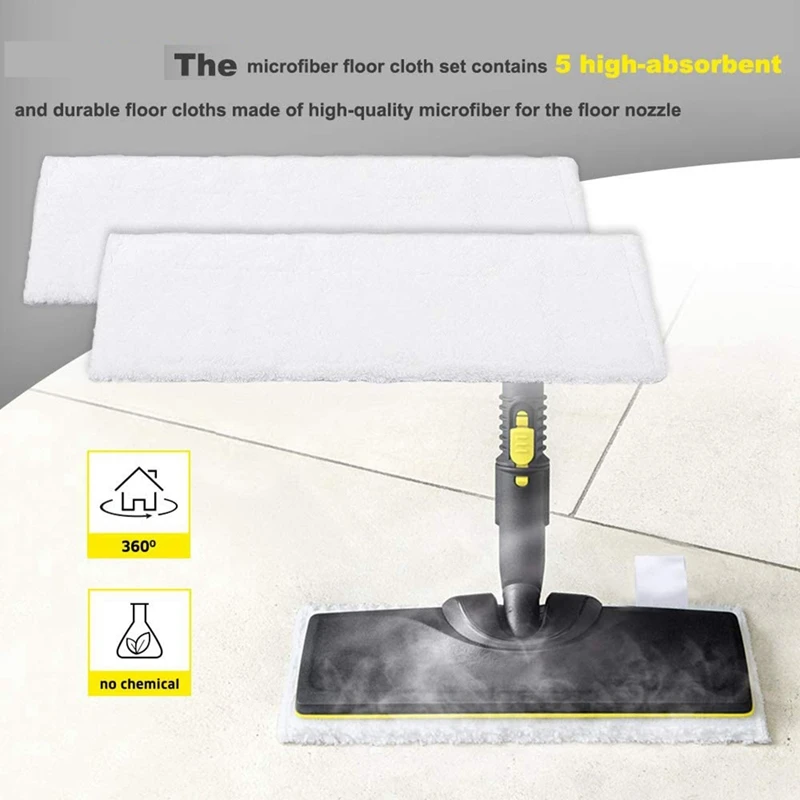 Набор салфеток из микрофибры, совместимый с пароочистителем Karcher Easyfix SC2, SC3, SC4, SC5 (6 для насадки для пола + 6 для ручной насадки)