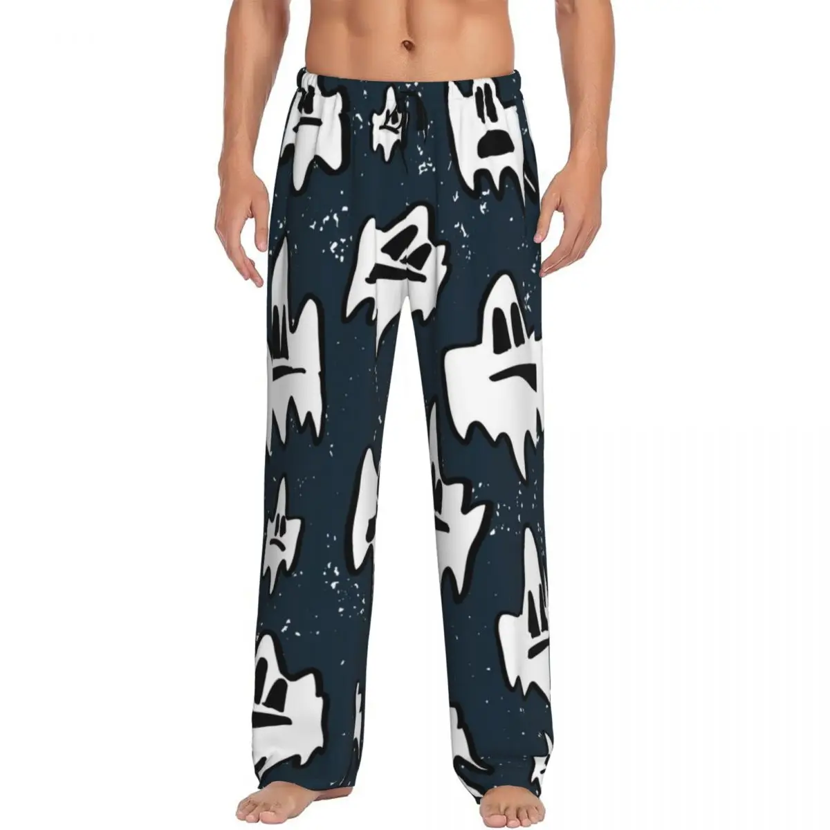 Pantalones de pijama de dibujos animados para hombre, ropa de dormir, fantasma de Halloween