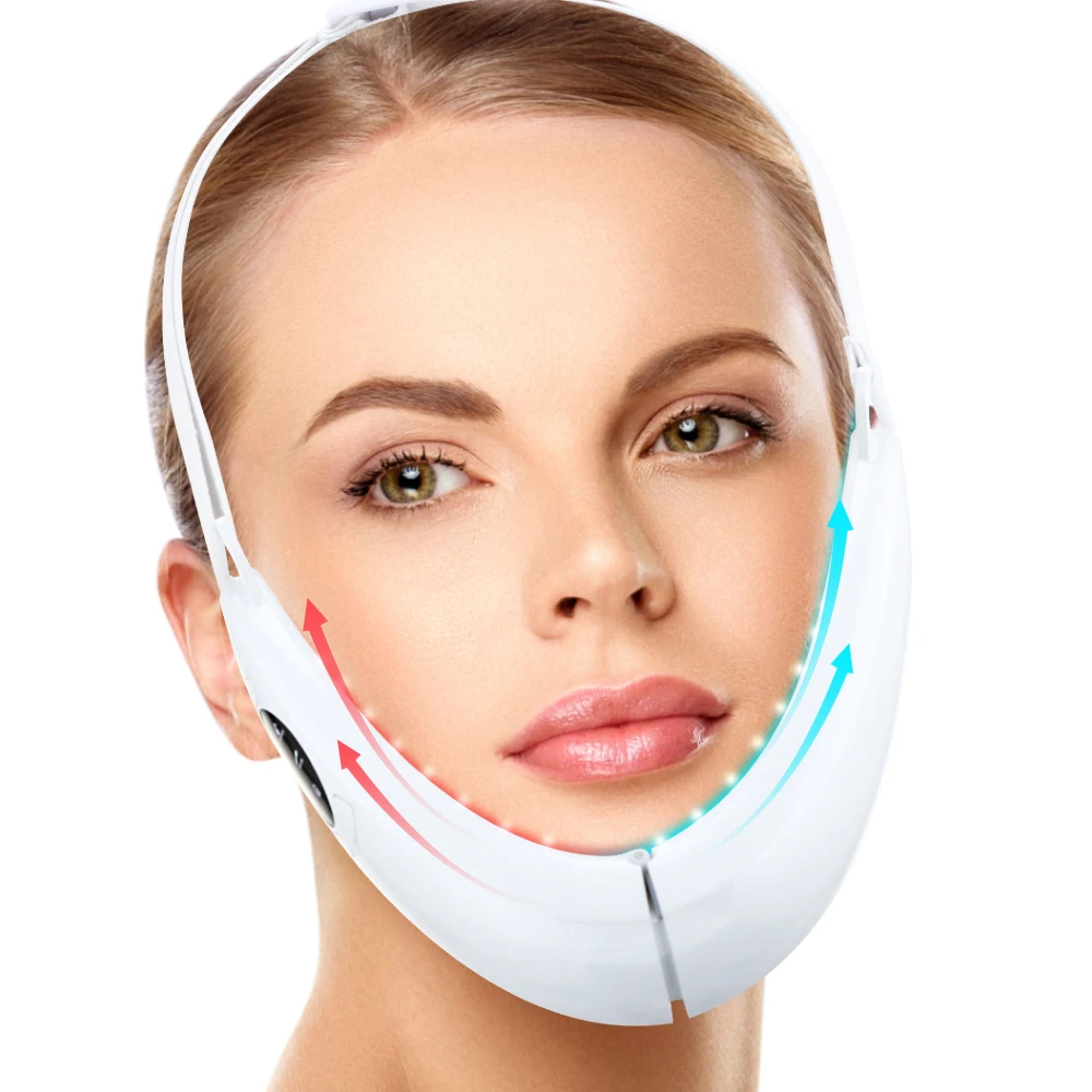 Ohio eur facial électrique EMS, appareil de lifting du visage, thérapie photonique LED, vibration amincissante du visage, graisse du ruisseau, ceinture en V, SAP