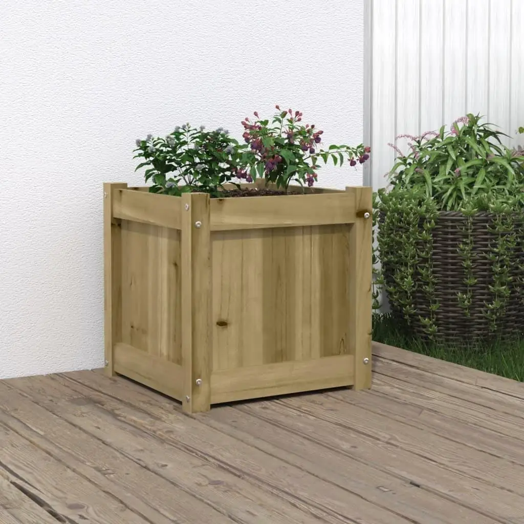 15.7x15.7x15.7 Wooden Garden Planter - Durable Impregnated Pine for Vibrant Plants