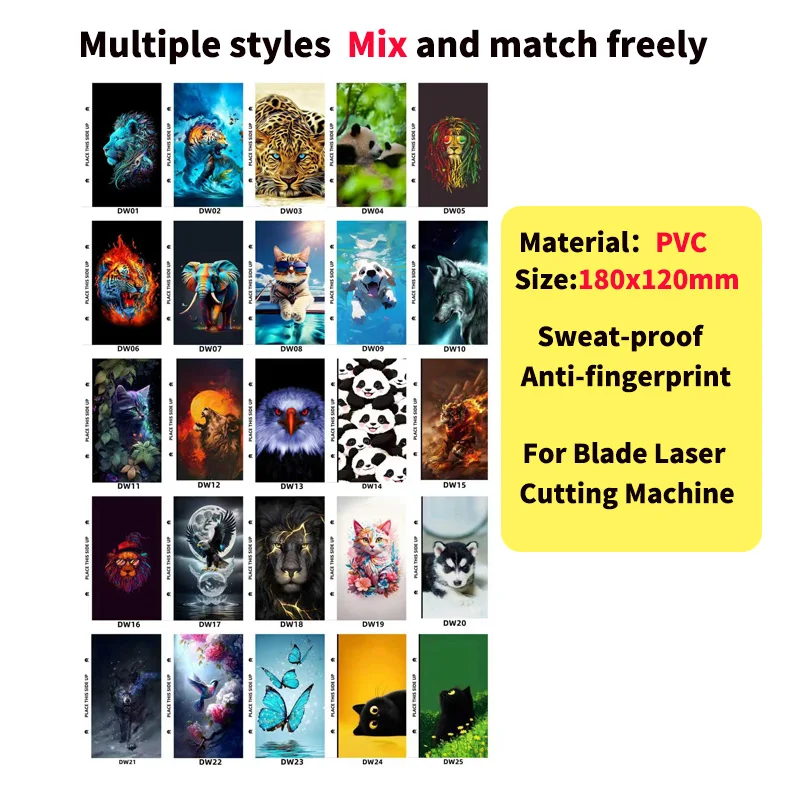 10PCS three layer Screen Protector Animal back Film For CellPhone  Decorative Skins Film Cutting Machine Plotter Protective Film