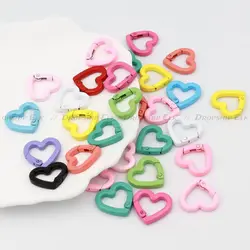 22mm Heart Shaped Carabiner Hook Ring Keychain Keyrings for DIY Jewelry Making Supplies Connector Buckles Accessories