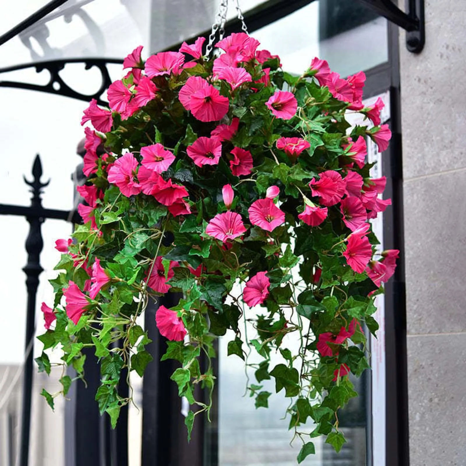 

Artificial Petunias Flowers, 26 Inch Morning glory Hanging, Faux Flowers, Lifelike Flowers, balcony Garden Outdoor Indoor,Decor