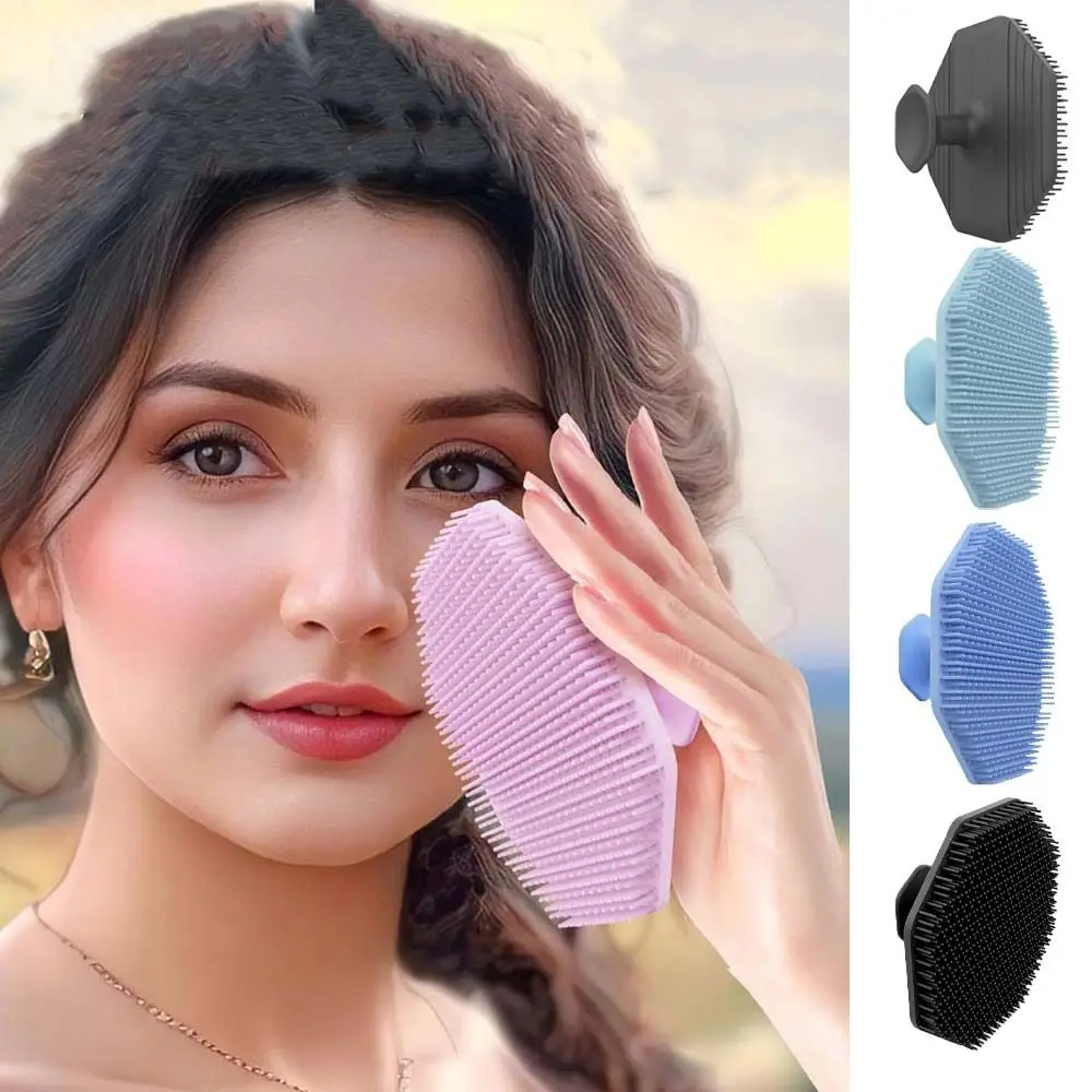 Spazzola per la pulizia del viso in silicone geometrico esagonale Ventosa per cintura Pulizia profonda Cura della pelle Scrub Detergente Pulizia del viso Rimozione del trucco