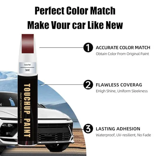 Car Touch up Paint(NAW Coulis Red) Compatible with INFINITI, Car Paint Pen Scratch Repair Two-In-One Touch Up Paint