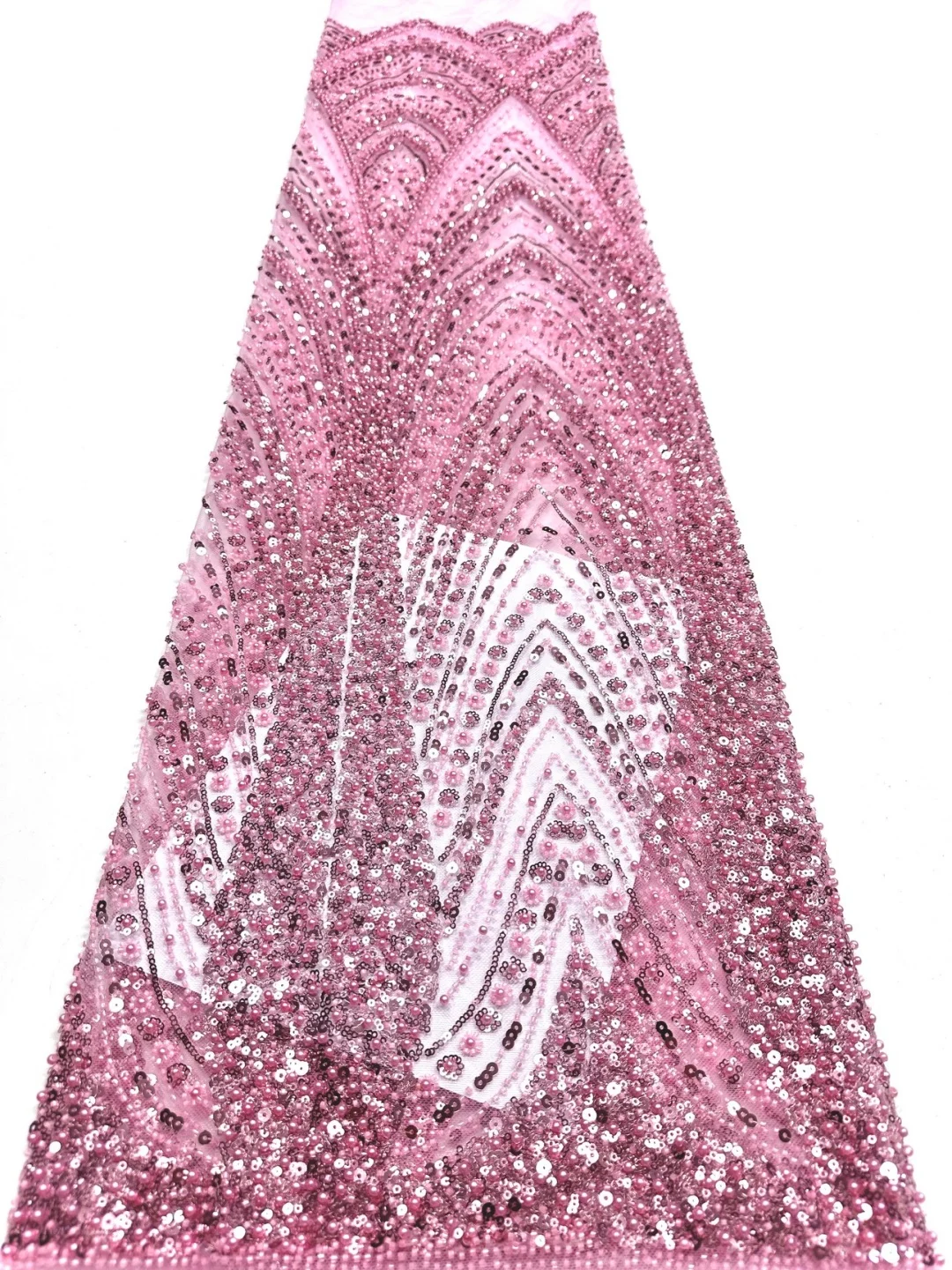 African Beaded Groom Lace Fabric 2026 High Quality Lace French Mesh with Sequins Nigerian Wedding Party Dress Fabric for Brides view 4