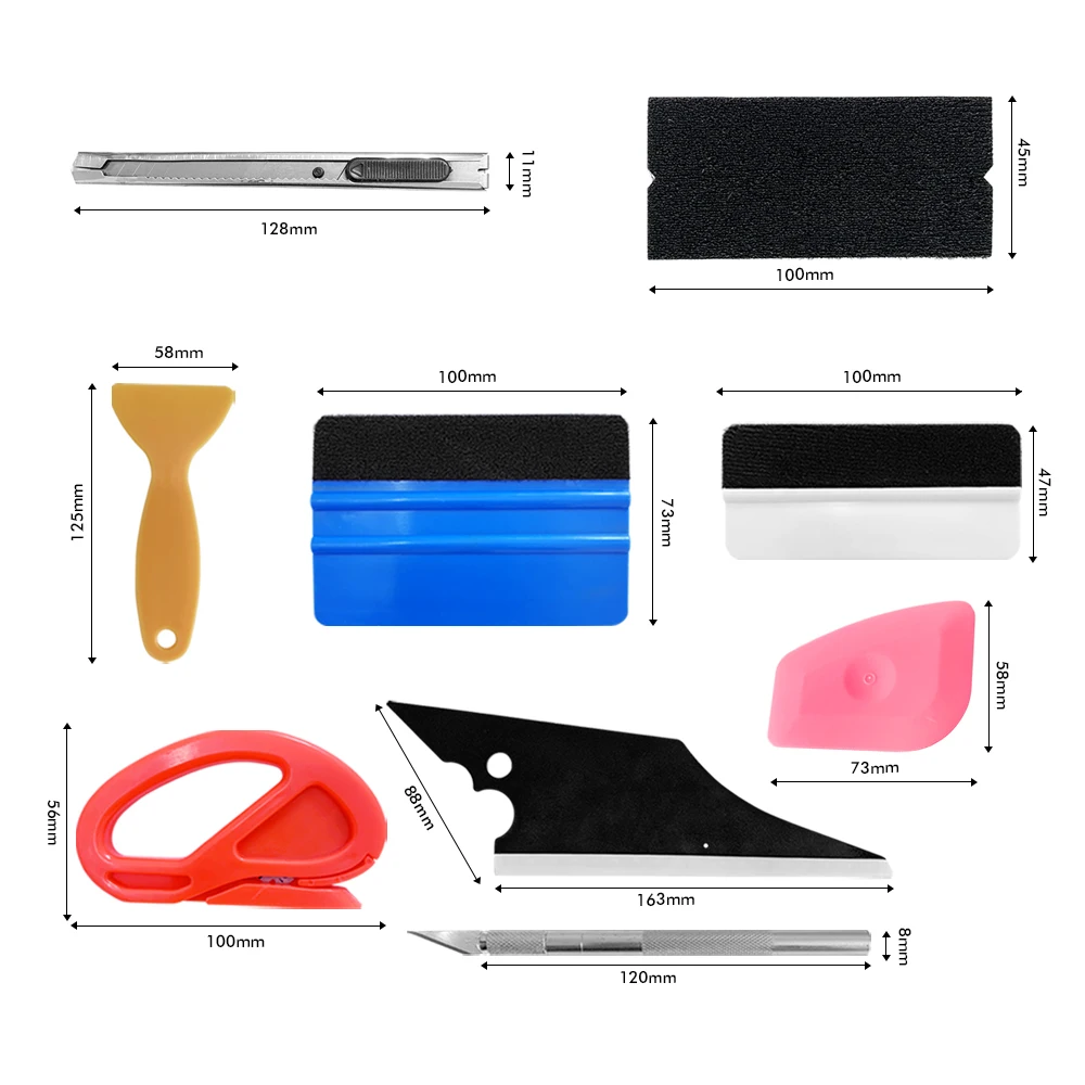 Car Film Wrap Tool Kit Vinyl Scraper Window Tint Tool Vehicle Glass Protective Film Squeegee for Car Sticker Auto Accessories