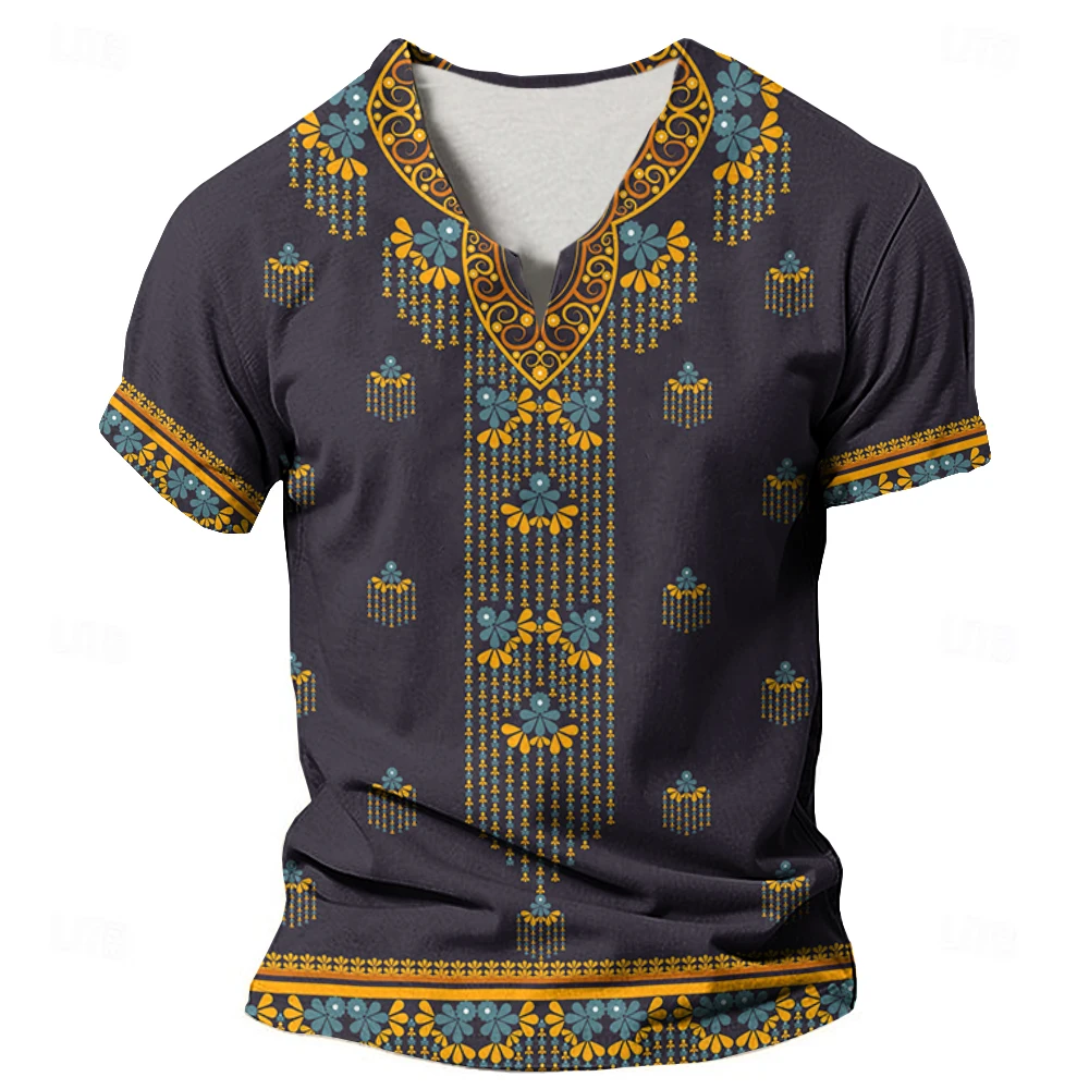 Men T-Sirt Summer Ethnic Style African Traditional Men T-Shirt Essential Dashiki T Shirt For Men Oversize S-4Xl Pullover Men Top