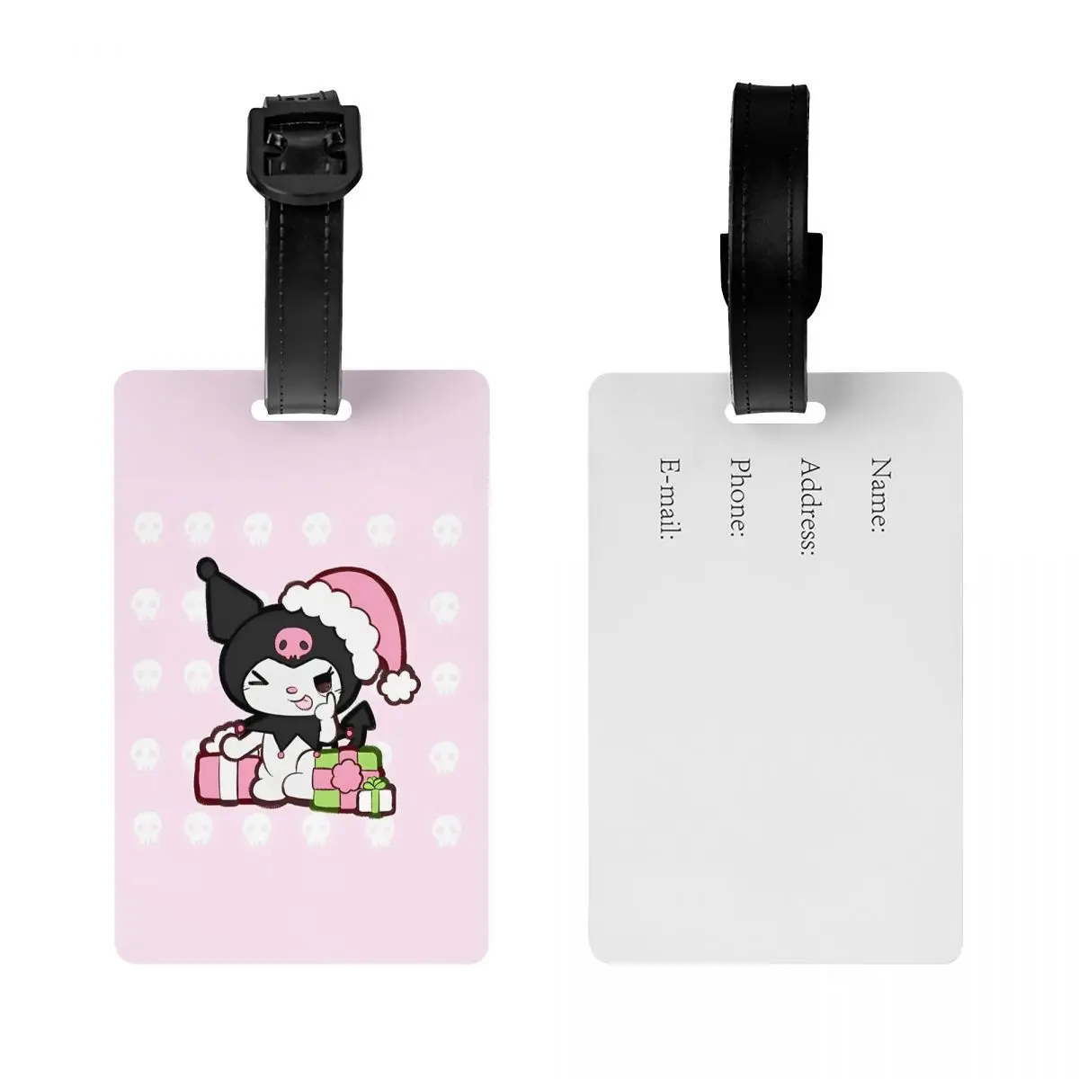 Pink Kuromi Christmas Cutie Luggage Tags Travel Holder Baggage Boarding Tags Holder Baggage Tag ID Address Luggage Tag Gifts