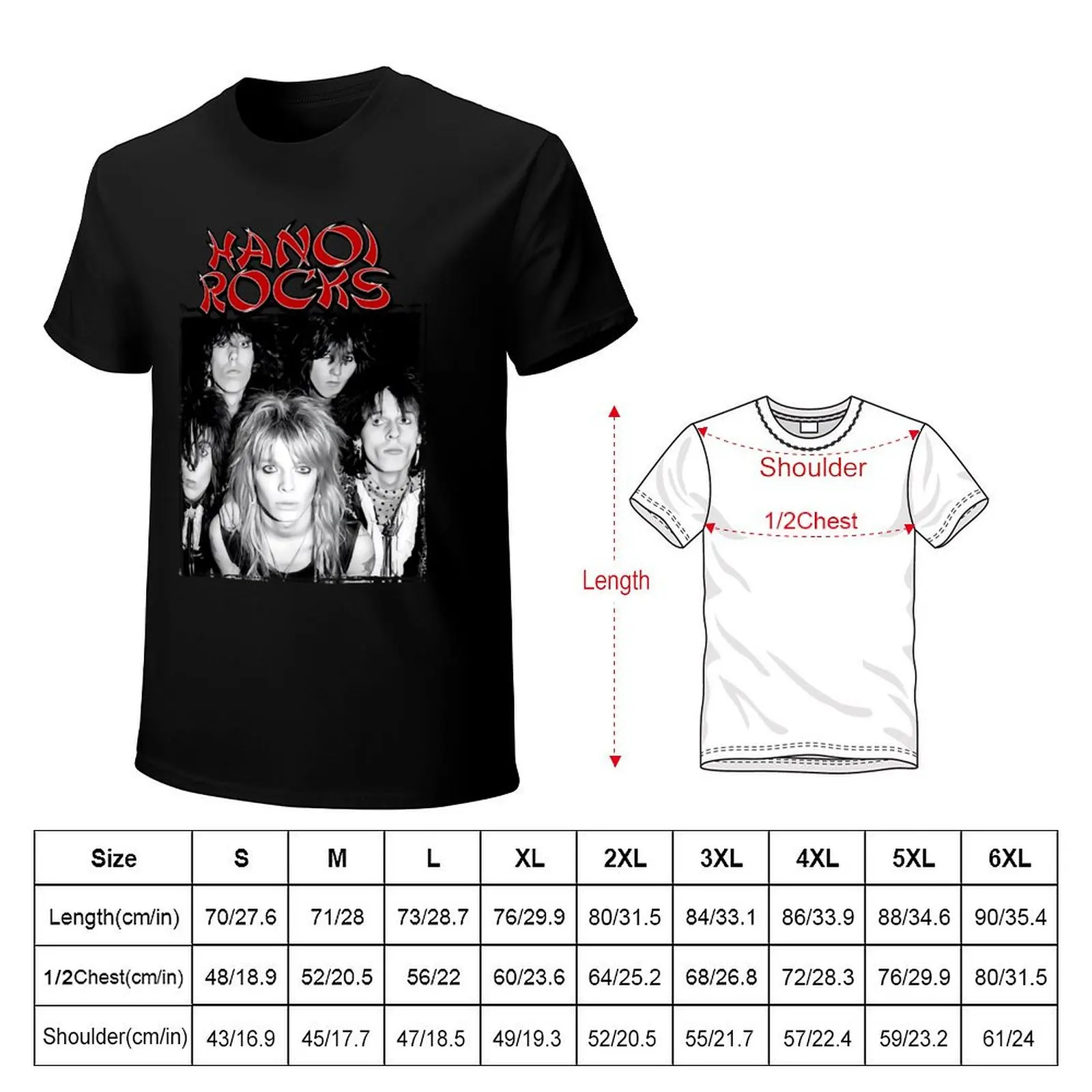 Hanoi Rocks T-Shirt Relaxed Fit Casual Short Sleeve Top
