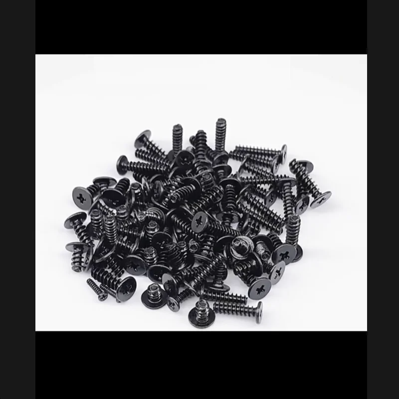 Carbon Steel Black Cross Ultra Thin Flat Head Flat End Self Tapping Screw M1.2 M1.4 M1.7 M2 M2.3 M2.6 M3