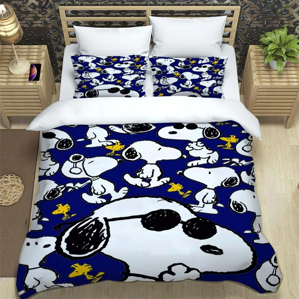 Cartoon Snoopy Quilt Bedding Quilt Cover Student Bedding Soft Comfortable Lightweight Bed Spring Summer Quilt Cover Sheets