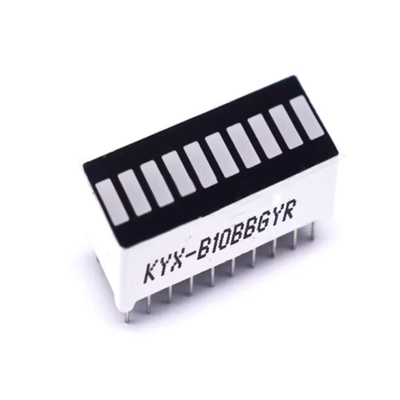 5 Stück LED 10-Segment-Farbstreifen-Röhre, digitale Röhre / 10-Segment-rote vierfarbige flache Leuchtröhre: 2 rot, 3 gelb, 4 grün