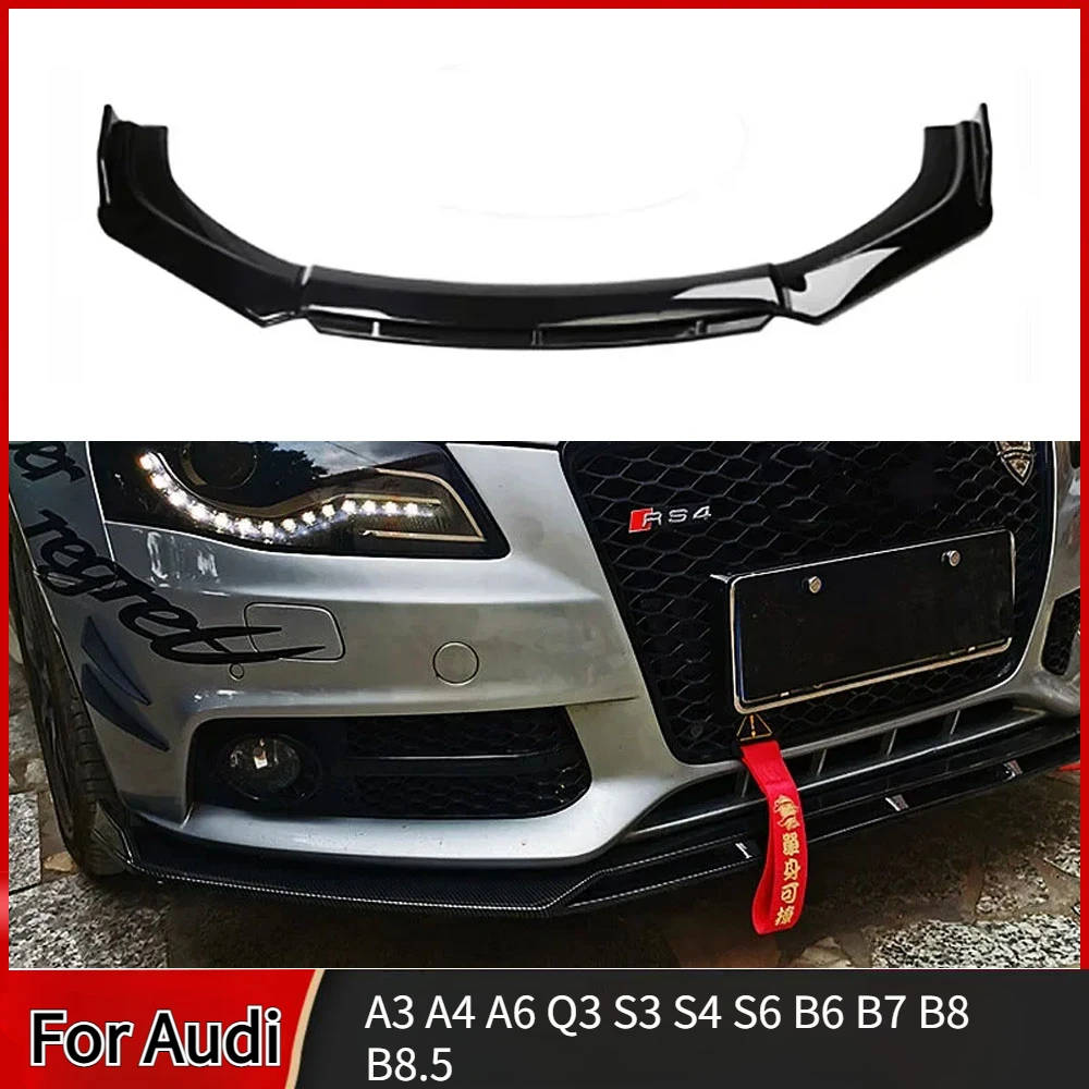 

Front Lip Splitter Spoiler Diffuser Sedan Universal Bumper Blade Bodykit Accessories for Audi A3 A4 A6 Q3 S3 S4 S6 B6 B7 B8 B8.5