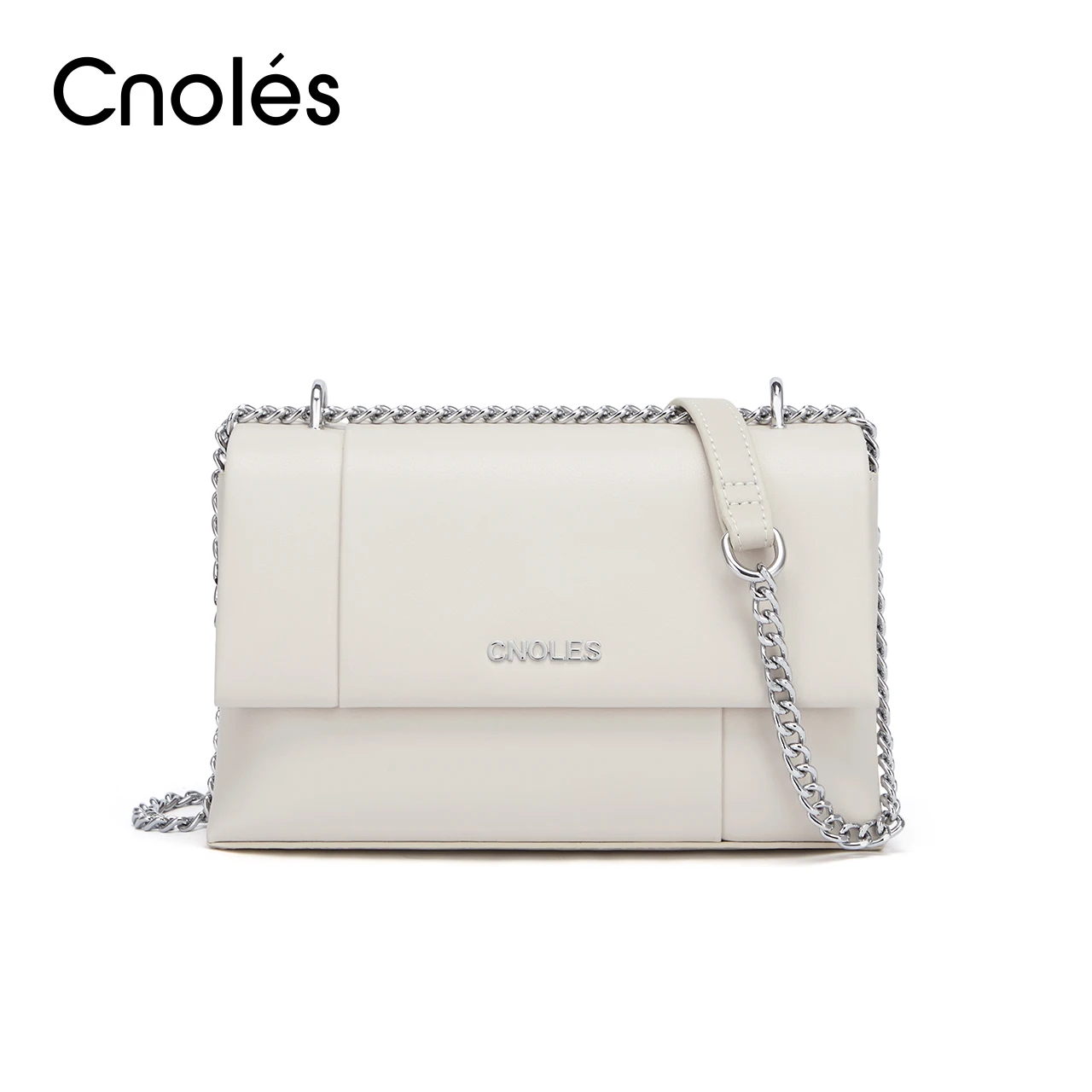 Cnoles Women Fashion Shoulder Bag 2022 Trend Leather Cowhide Chain Small Square Bag Lady Crossbody Messenger Bag