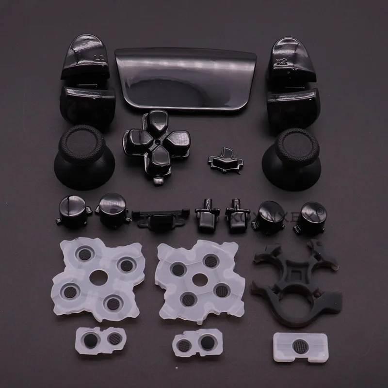 مجموعة كاملة من أزرار L1 R1 L2 R2 الزناد D-pad ل PS5 V2 2.0 تحكم الإبهام العصي غطاء عصا التحكم موصل المطاط