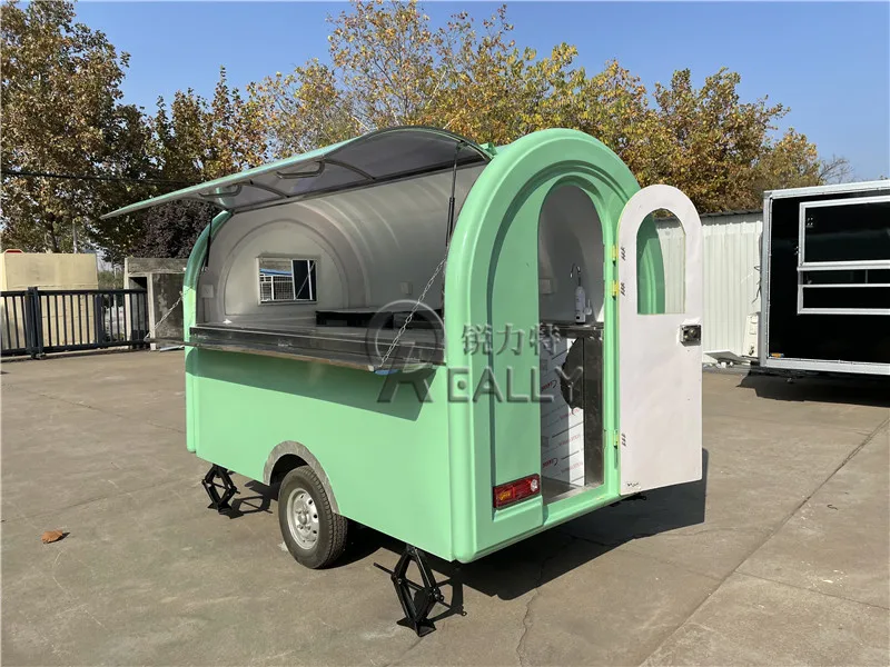 ราคาถูก Street Mobile Mini HotDog Ice Cream Fast Food Cart Trailer พร้อมล้อรถบรรทุกอาหารขนาดเล็กสําหรับขายในสหรัฐอเมริกา