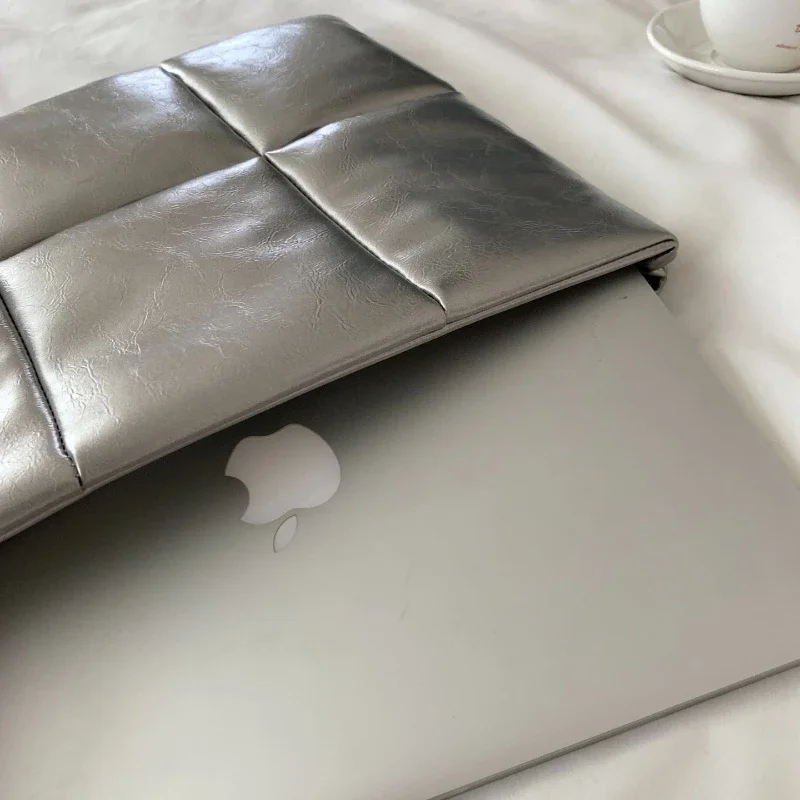 Silver Computer Protective Notebook Case Nylon Down Cotton for Macbook Ipad Inner Bag11 13 14 15 Inch Laptop Bags Sleeve