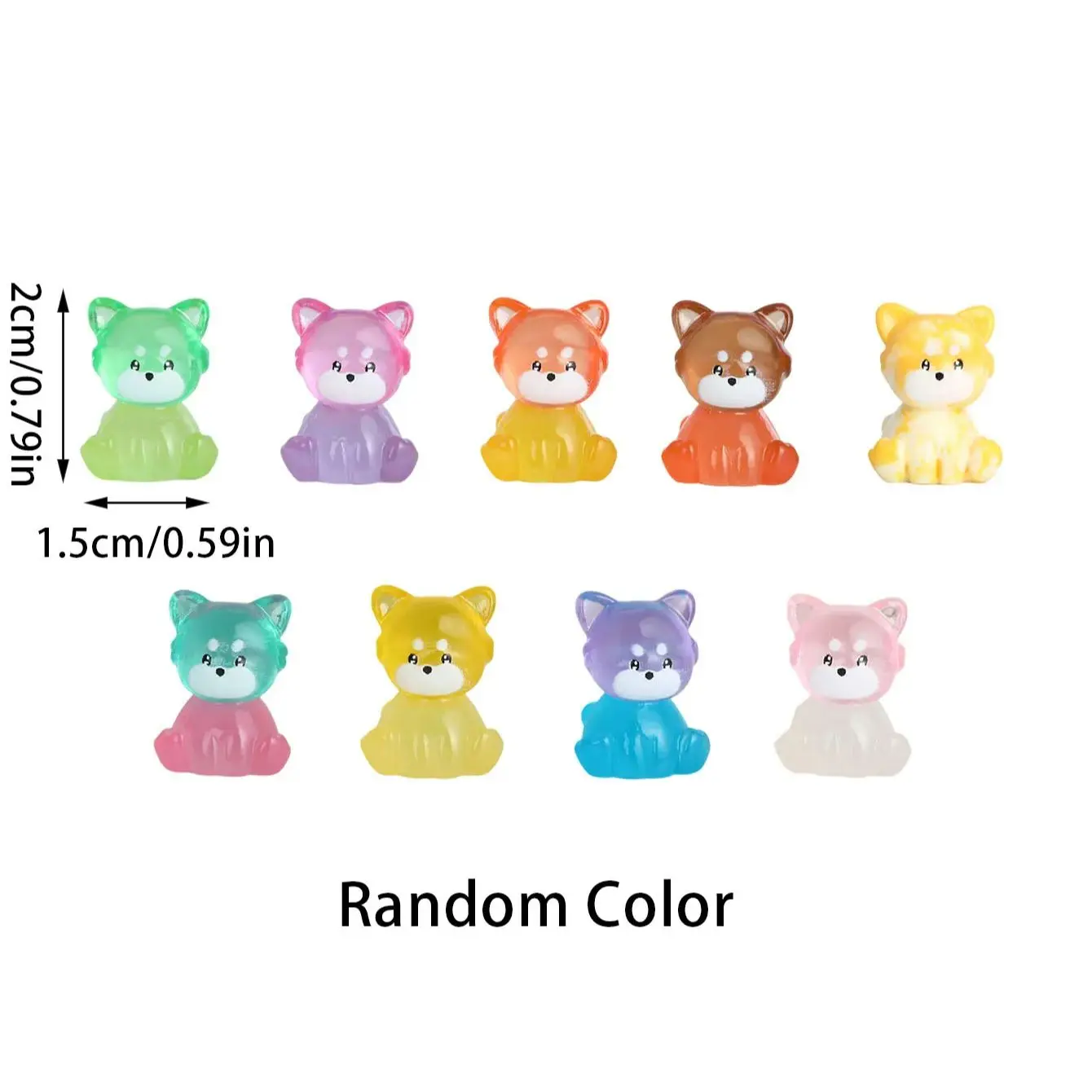 10/20 قطعة مضيئة صغيرة الراتنج الراكون توهج في الظلام الراكون الملونة الحيوانات الصغيرة أرقام حلية DIY بها بنفسك بوعاء النبات ديكور