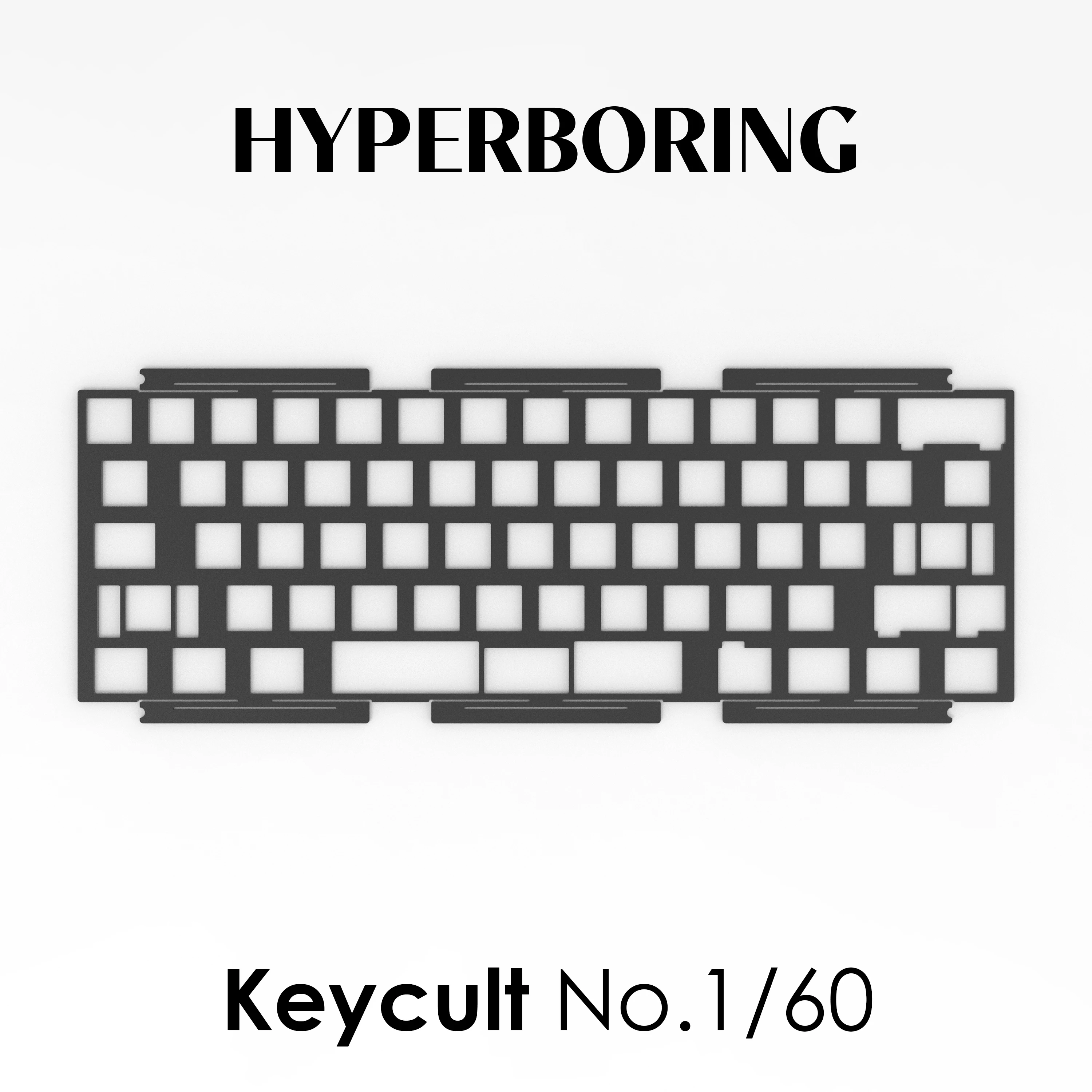 Specific plates for Keycult No.1/60 keyboard PC PP Aluminum CF ( for pcb screw in stab)