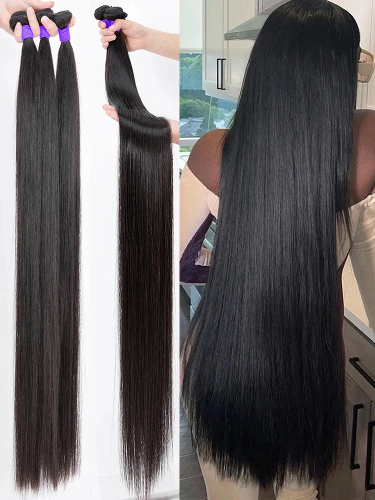 10a cabelo reto virgem brasileiro 2/3/4 pacotes 18 20 22 24 Polegada 100% pacotes de cabelo humano real não processado em linha reta natural