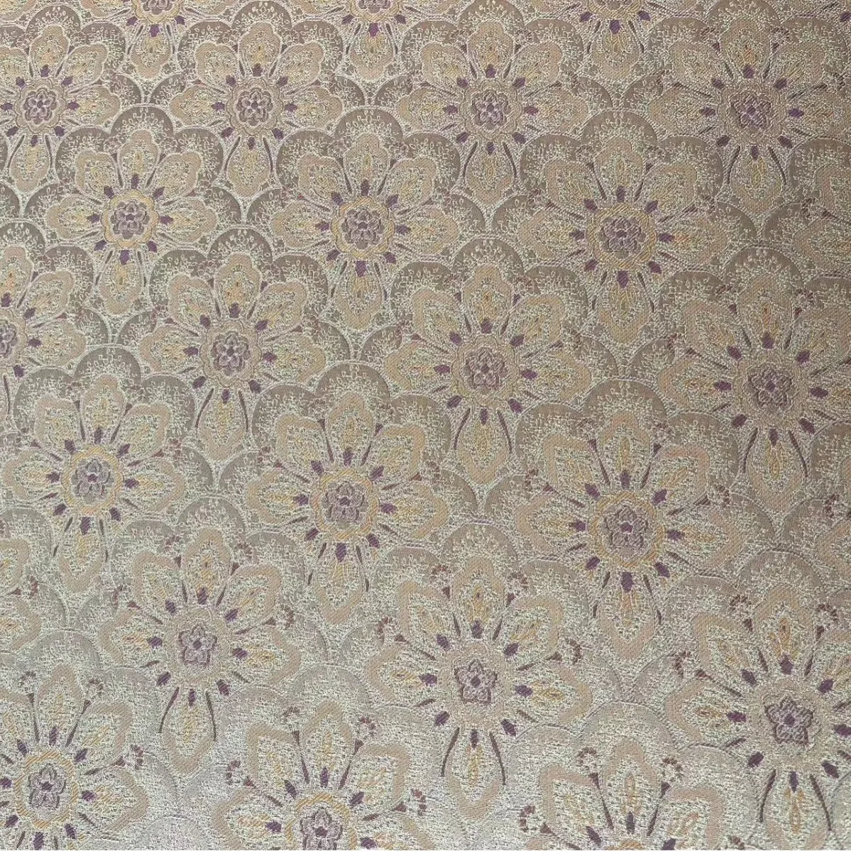 Silk Rayon Blended Brocade Song Dynasty Purple Flower 30 140 Door Width 42momme New Chinese Coat Vest Bed Cover Cloth Fabric