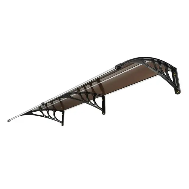 

KFFKFF Window Door Awning Canopy 38" x 78" PC Sheet Brown UV Rain Cover(Brown)